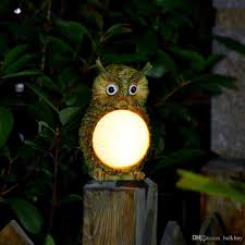 Solar Owl Led Light Garden Home Yard Decor Outdoor Light Statue Lamp