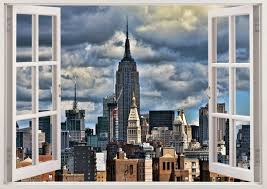 New York Skyline Wall Decal 3d Window