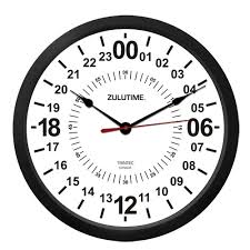 Zulu Time Wall Clock 24 Hour Format