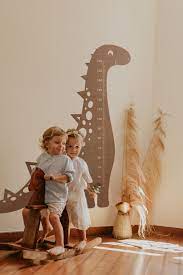 Dino Height Meter Beige Nursery Wall