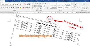 how to rotate table in word
