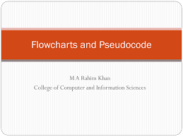 Flowcharts And Pseudocode M A Rahim Khan 1