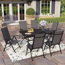 Black Metal Patio Outdoor Dining Set