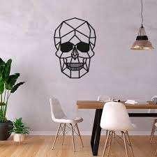 Geometric Skull Wooden Wall Art
