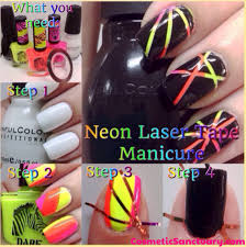 neon laser tape manicure tutorial