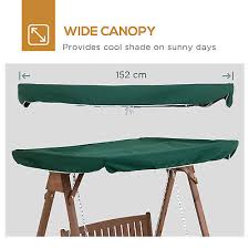 2 Seater Wooden Patio Swing Chair