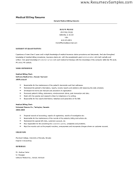 Sample Resume For Medical Billing Specialist Template And