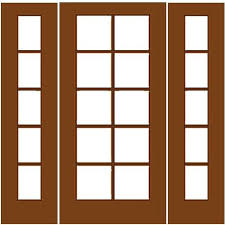 Wood French Door 10 5 With 2 Sidelights