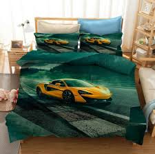 3d racing car duvet cover pillowcase