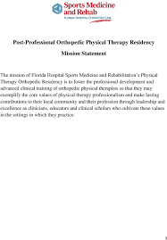 You'll work closely with many superb faculty and staff with a depth of experience and abilities. Post Professional Residency Program In Orthopedic Physical Therapy Updated 4 06 15 Pdf Free Download