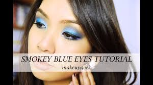 smoky blue eyes tutorial using makeup geek