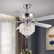 Modern Crystal Ceiling Fan With Lights