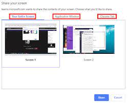 sharing screen on microsoft teams