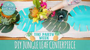diy jungle leaf centerpiece luau