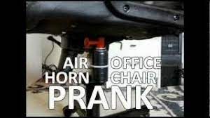 air horn office chair prank with