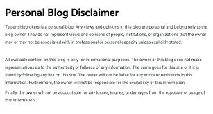 disclaimer exles with sles