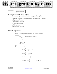 The rule arises from the product rule of differentiation. Pdf Int By Parts Rea Irine Sumicad Academia Edu