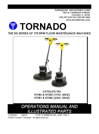 tornado 97580 operations manual and