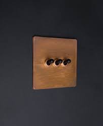Contemporary Light Switch Copper Triple Toggle Switch