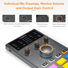 Comica ADCaster antarmuka Audio C1-K1, dengan mikrofon XLR untuk Streaming/Gaming/Podcasting, kartu suara untuk iMAC iPhone Android