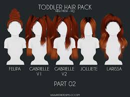 kids toddler hair pack redheadsims cc