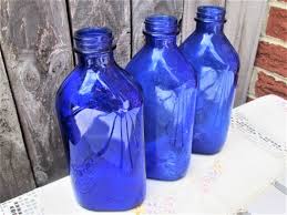 Antique Cobalt Blue Glass Bottles