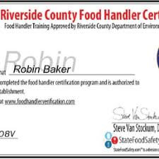 California food handler card law guidelines. Online Food Riverside County Online Food Handlers Card