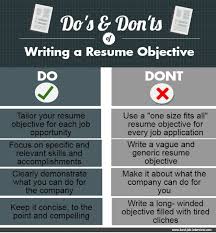 job objectives do and donts