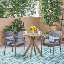 Faux Rattan Outdoor Bistro Set