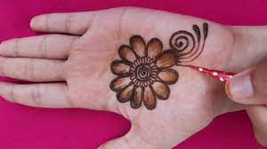 easy flower mehndi design for palm