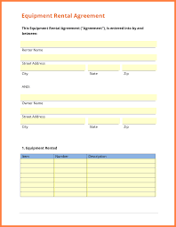 9 Equipment Rental Agreement Form Template Purchase Agreement Group