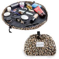 leopard drawstring cosmetic makeup bag
