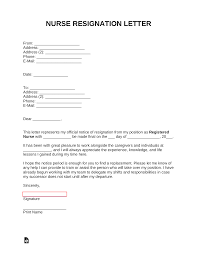 nurse rn resignation letter template