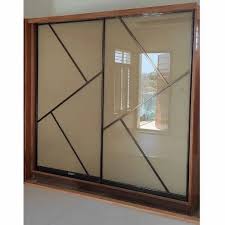 Brown Lacquered Glass Wardrobe Door