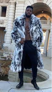 Men S Faux Fur Winter Hooded Long Coat