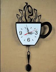 Coffee Cup Pendulum Clock Unique Gifts