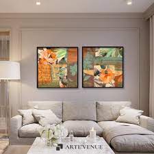 wall art painting set of 2 on canvas