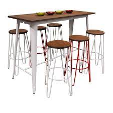 Replica Tolix Wooden Top Bar Table 152