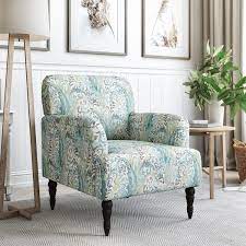 multi paisley print fabric arm chair