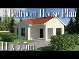 3 Bedroom House Plan 11 X 7 5m