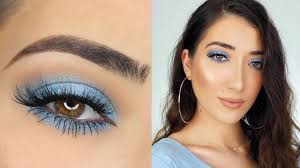 baby blue smokey eye makeup tutorial