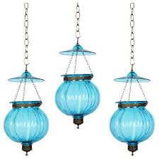 Colored Glass Bell Jar Lanterns Or Pendants