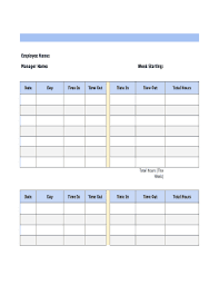 5 printable simple timesheet template