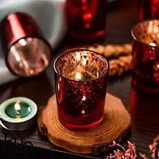 Red Mercury Votive Glass Candle Holders