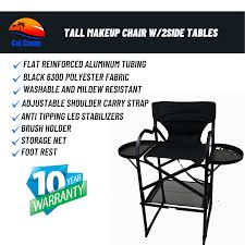 65ttr tall makeup chair w 2side tables