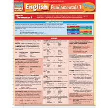 Quickstudy Bar Chart English Fundamentals 1 Grammar Parts Of Speech