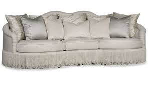 chic silver sofa with fringe