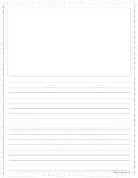 Pre k and kindergarten handwriting resource table of contents introduction and purpose 4 stages of development 5 pre requisite skills 6. Free Printable Lined Writing Paper With Drawing Box Paper Trail Design