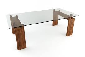 Wood Dining Table With Glass Top