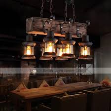 Wood Chandelier Iron Lamp Industrial Rustic Light Id Lights